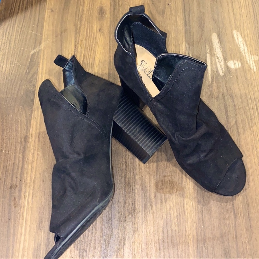 Black Open Toed Booties